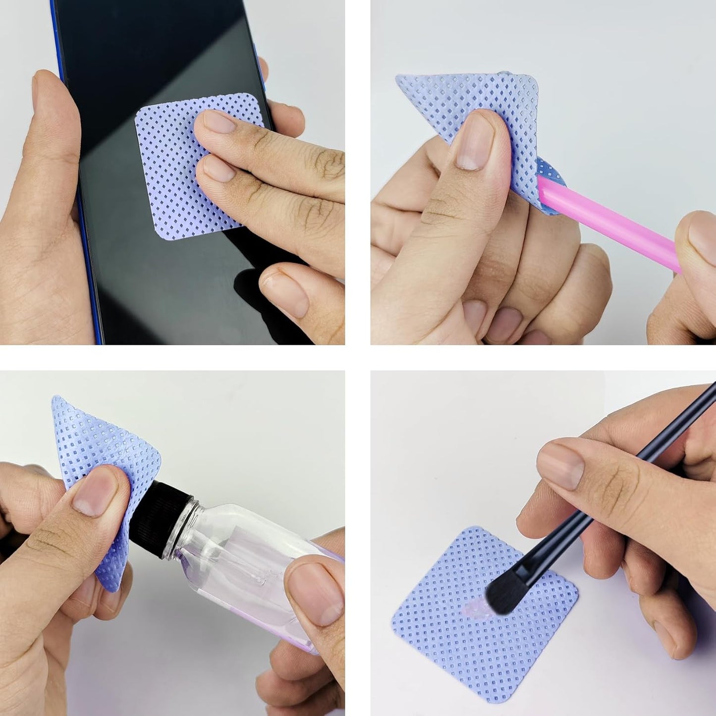 600 Pcs Lint Free Nail Wipes, Non-Woven Nail Polish Remover Pads Nail Polish Wipes for Nail Polish Removal Eyelash Extensions DIY Nail Art Supplies (Blue)