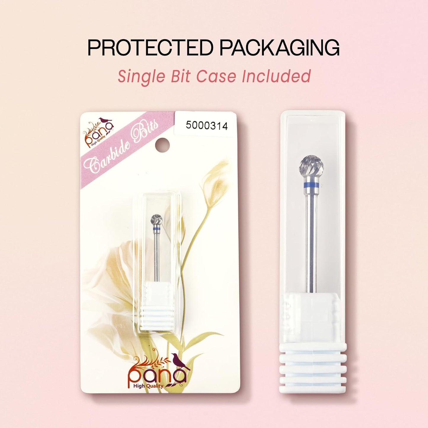 PANA 3/32" Carbide Cuticle Nail Drill Bit for Cuticle Cleaning, Dead Skin Removal, Gel Polish & Acrylic Removal, Under Nail Cleaner, Nail Salon, Manicure Tools (Large Ball Head - Silver, Medium)