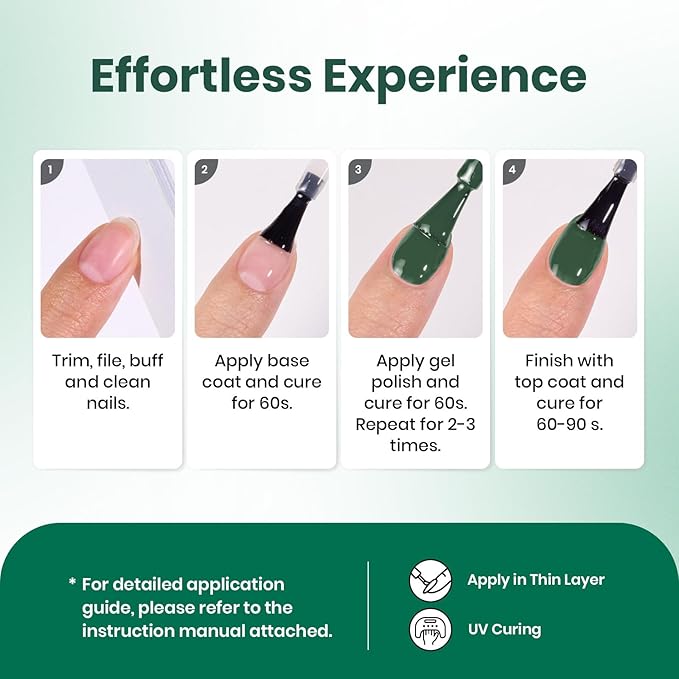 Beetles Christmas Green Gel Nail Polish – EverGleam Glitter Gel Polish, 15ml Soak Off UV LED Shimmer Emerald Green Nail Art Color, Long Lasting Glossy Manicurefor Salon and DIY Nail
