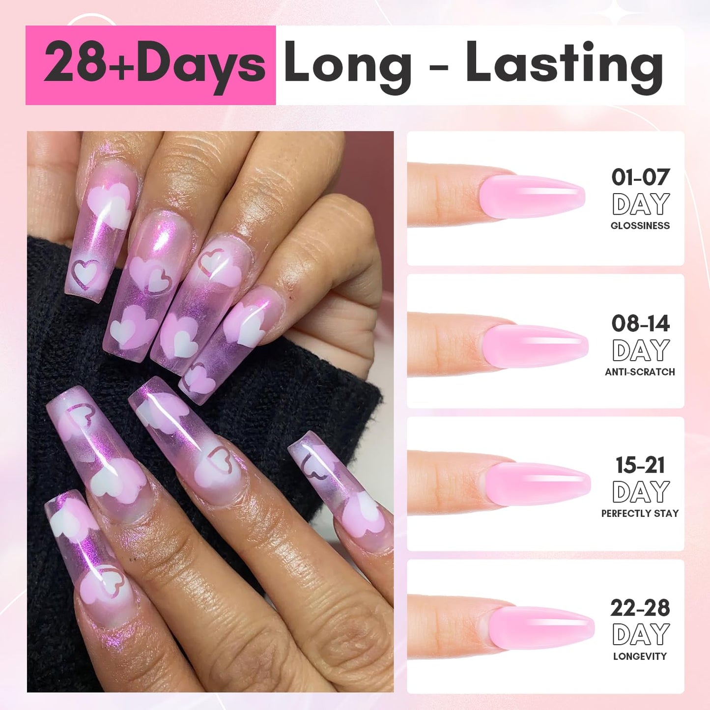 Makartt Poly Nail Gel: 50ML, Sheer Pink Color, Strong Builder for Extension Strengthener 3D Diy, Resistent Hard Gels for Nails Manicure Supplies Home Salon-Azalea