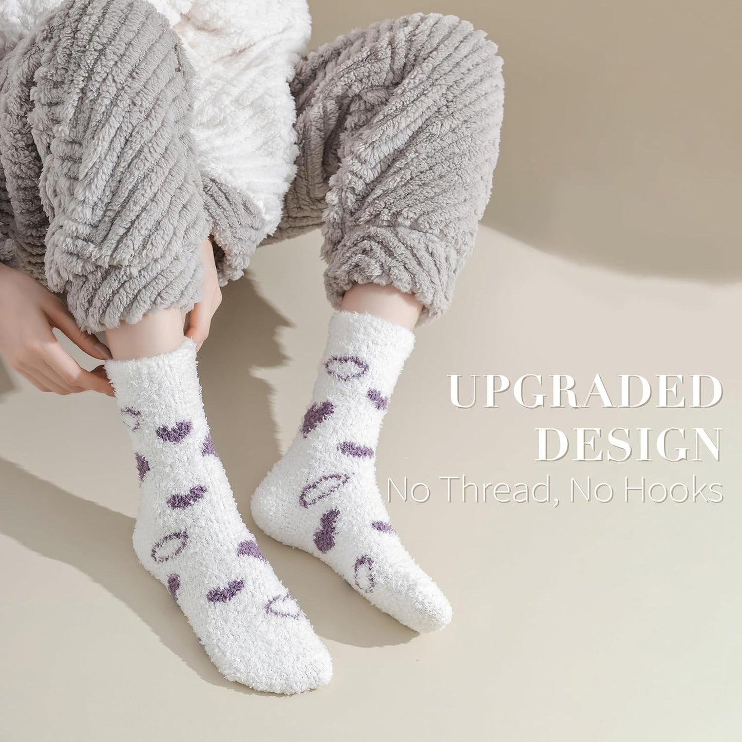 TEHOOK Warm & Cozy Gifts for Women, Stocking Stuufers, Fluffy Fuzzy Plush Sleeping Slipper Socks - Soft Warm Fabric