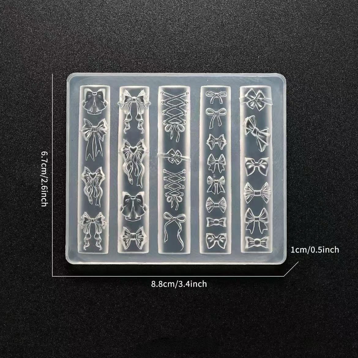 2 Pcs Bow Silicone Nail Art Molds for Women Resin Nail Design