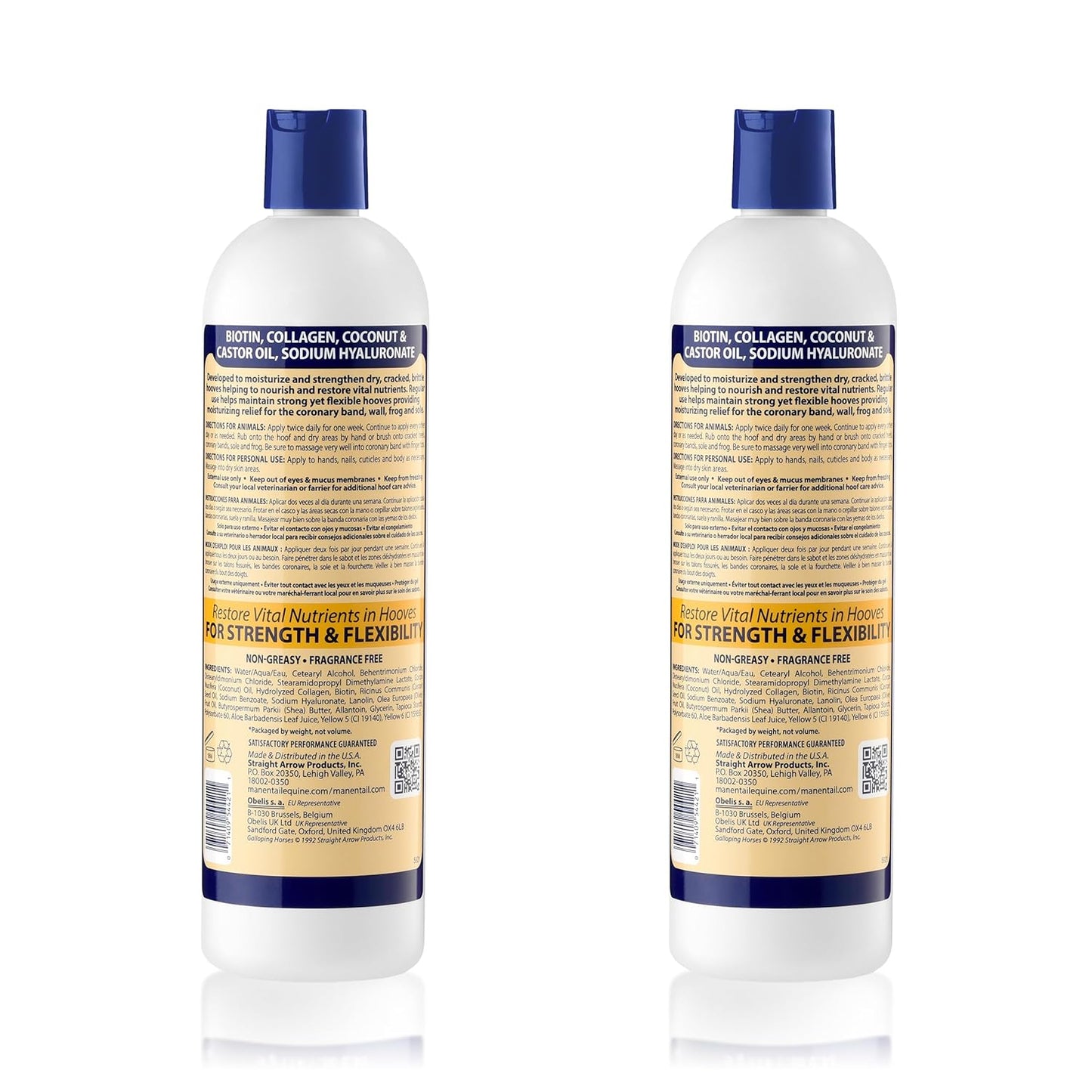 Mane 'n Tail Hoofmaker Hand & Nail Therapy (14.5 Oz Each, 2 Pack) – Fragrance-Free, Biotin & Collagen-Enriched Moisturizing Cream for Nourishing & Strengthening Dry, Cracked Hooves