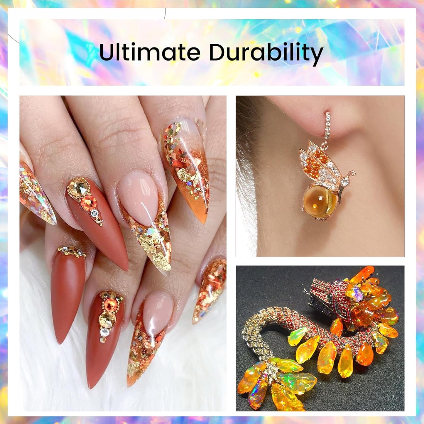 Novani Rhinestones 3000Pcs Flatback Crystal Round Loose Gemstones Glass Rhinestones for Crafts Makeup Nail Art Clothes Shoes DIY Decorations(SS6, 1.9-2.0mm,Amber)