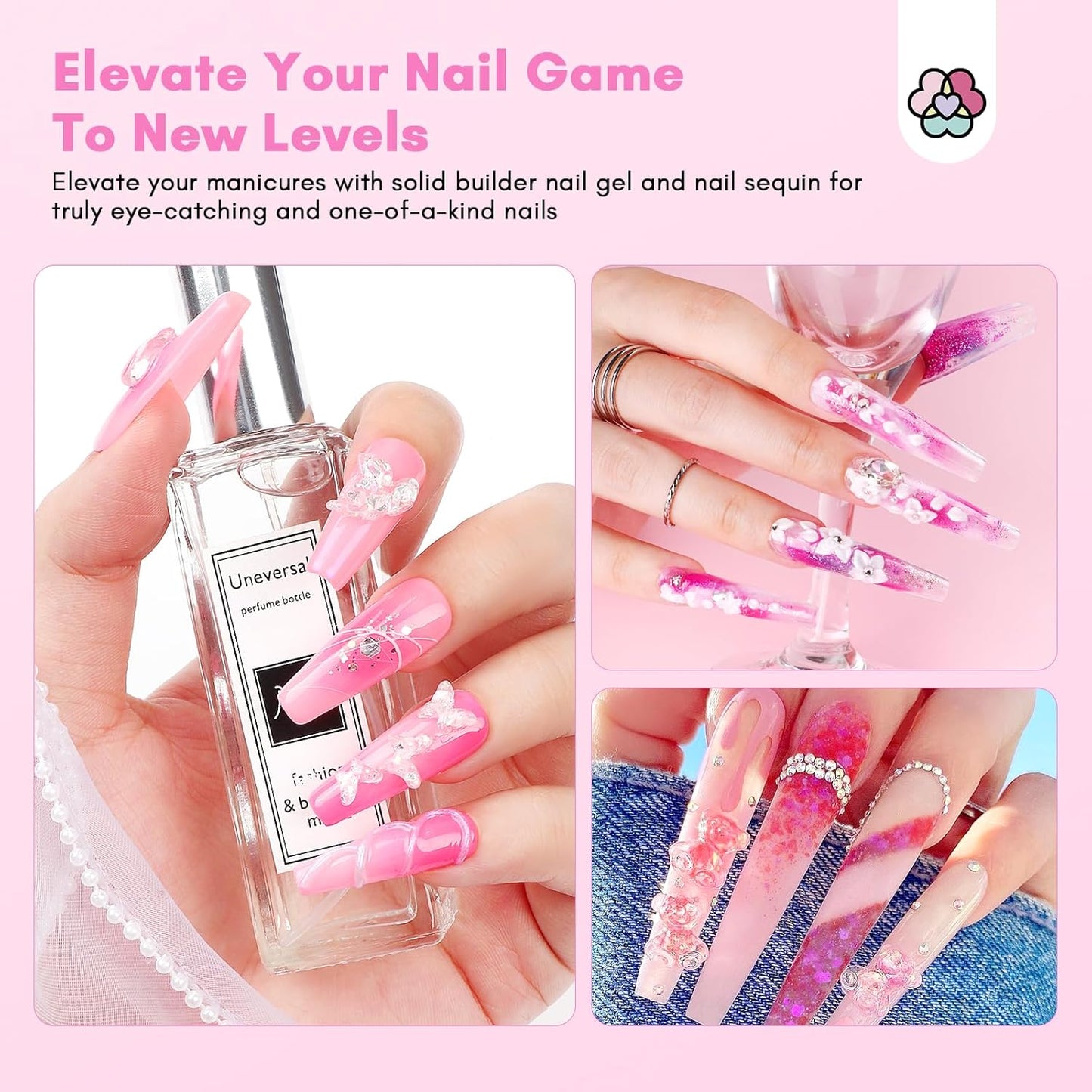 SAVILAND Solid Gel Builder: 6 Colors 3D Nail Gel No-Sticky Hand Nail Extension Sculpting Gels for Nails Art for Carving DIY at Home for Beginners