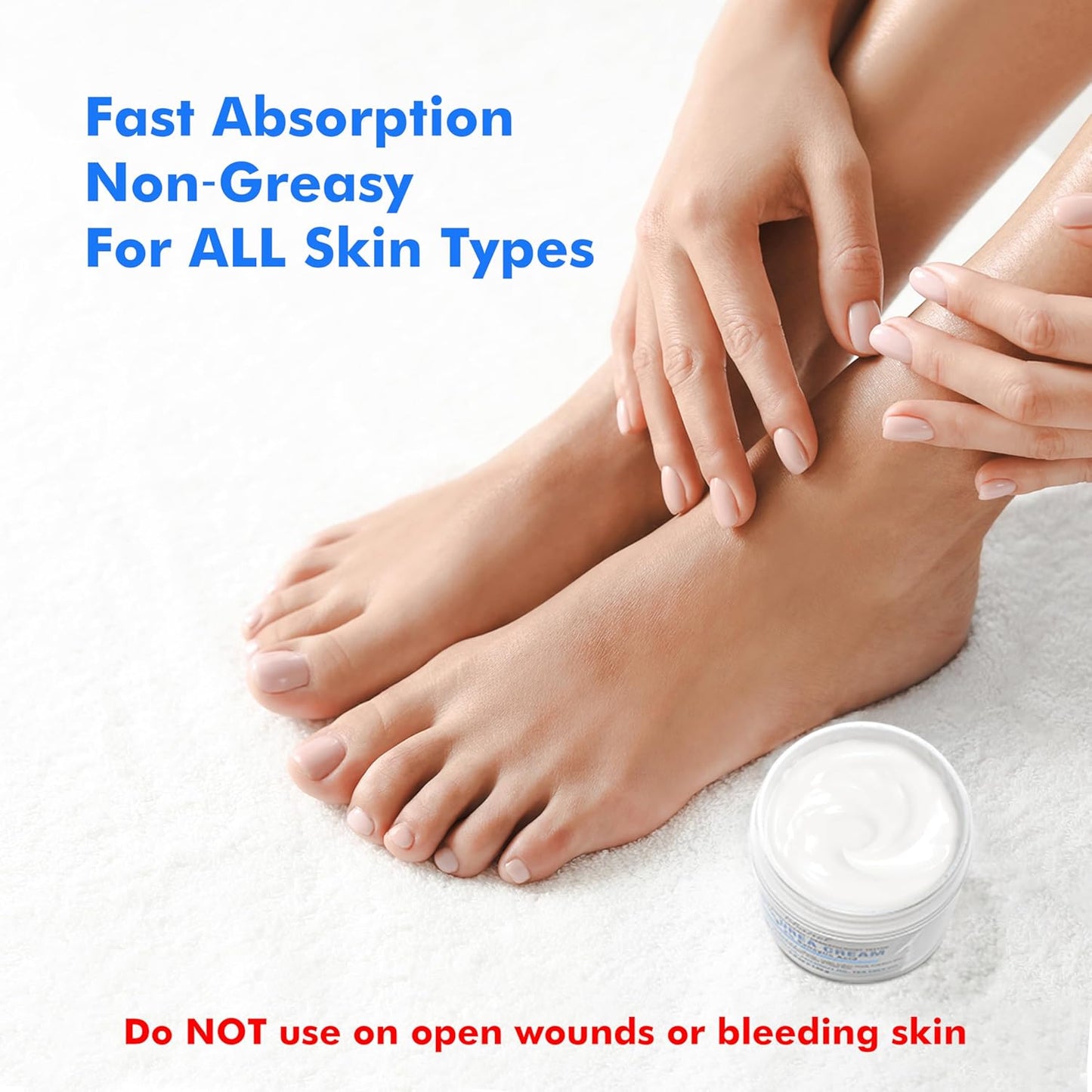 Ebanel Urea Cream 40% plus Salicylic Acid 2%, Foot Cream for Dry Cracked Heels Feet Knees Elbows Hands, Foot Dead Skin Cuticle Callus Remover Toenail Softener, Keratolytic Skin Barrier Repair, 3-Pack