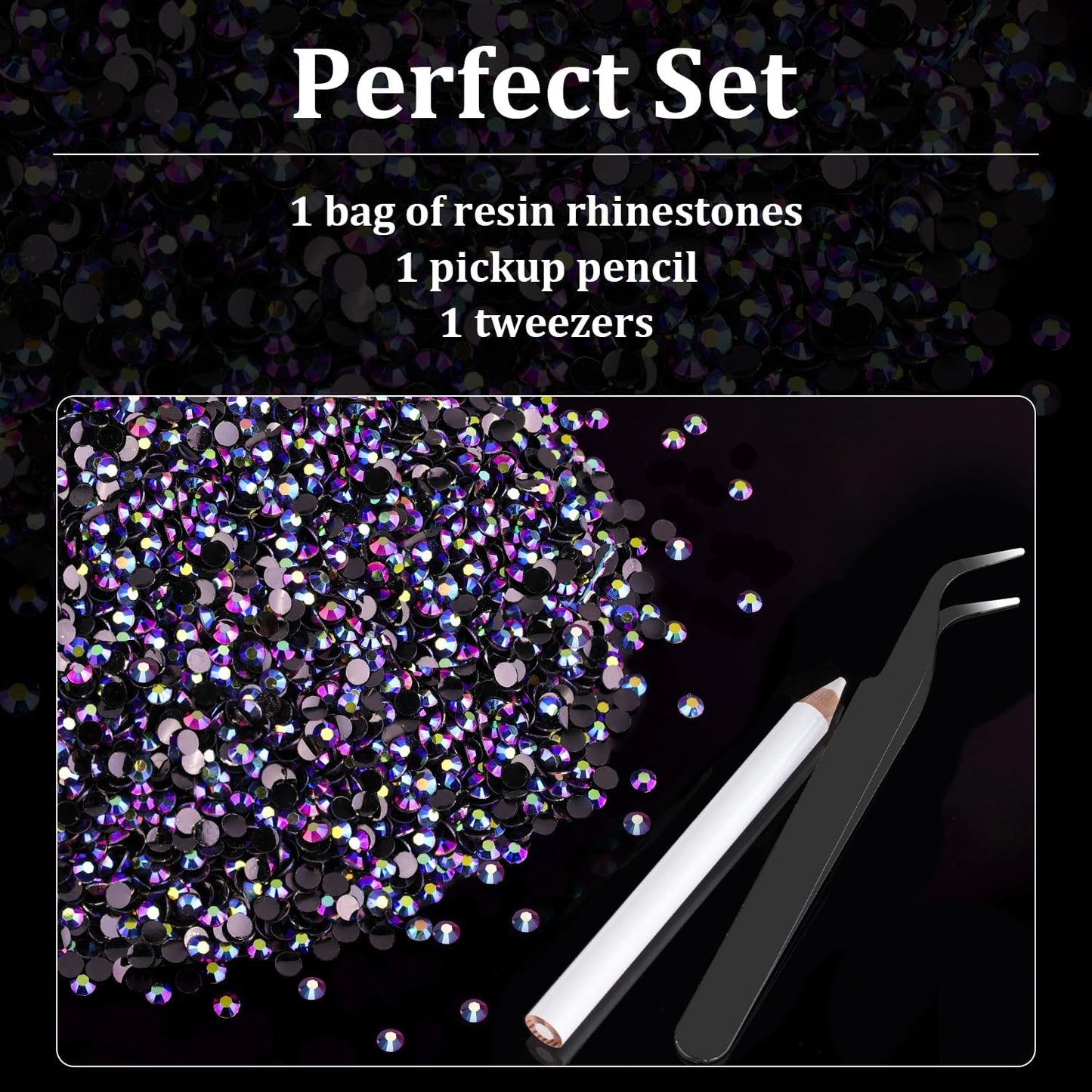 8000pcs 3mm Resin Rhinestones Bulk, Purplish Black AB Flatback Round Jelly Rhinestones Non Hotfix Crystal Gems Large Quantity Wholesale for DIY Crafts Clothes Bottles Face Makeup Manicure