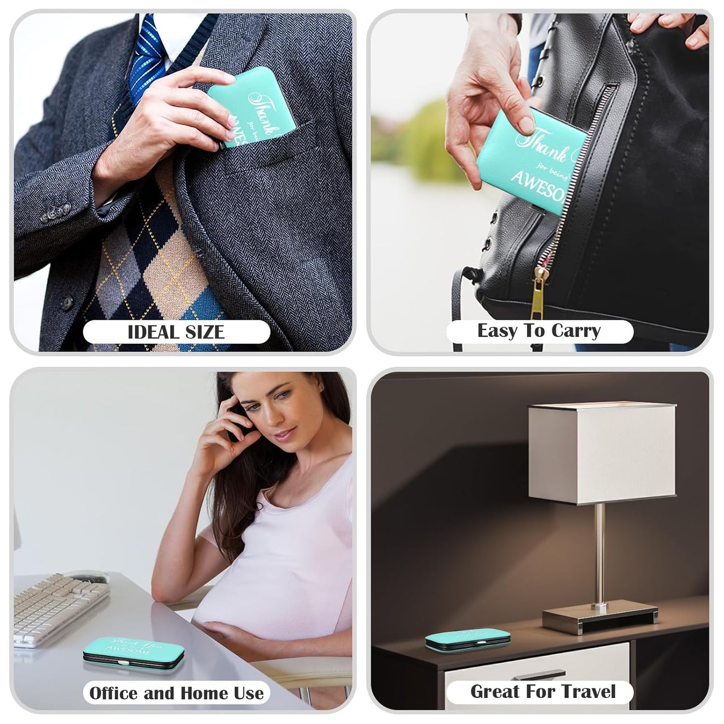 Therwen 24 Sets Manicure Set Nail Clippers 8 in 1 Stainless Steel Grooming Nail Kit Thank You Appreciation Gift Professional Pedicure Tool for Men Women Personal Care(Sky Blue)