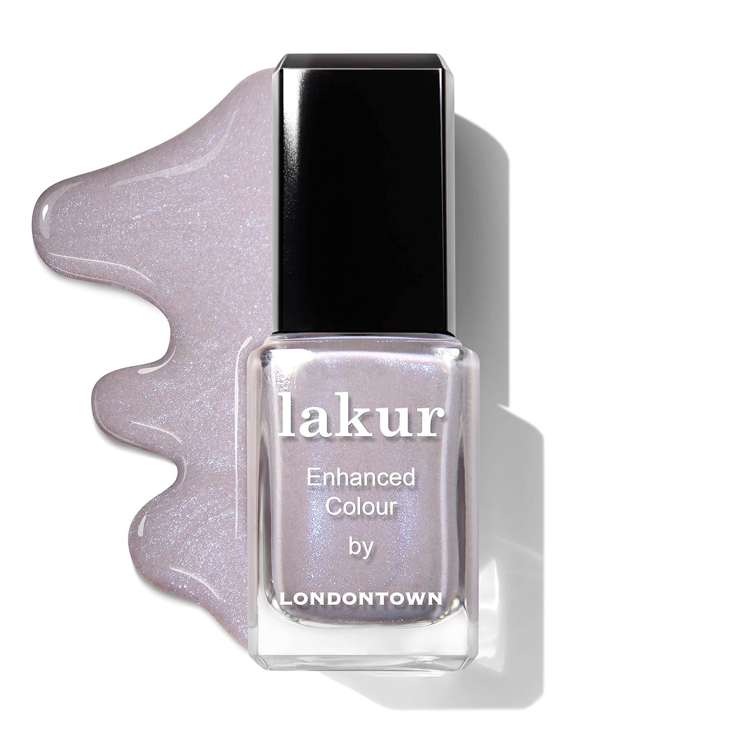 LONDONTOWN lakur Nail Polish - Chip-Resistant, Non-Toxic, Conditions & Hydrates Nails | Glittery Shimmery Lilac, Opal, .40 fl oz