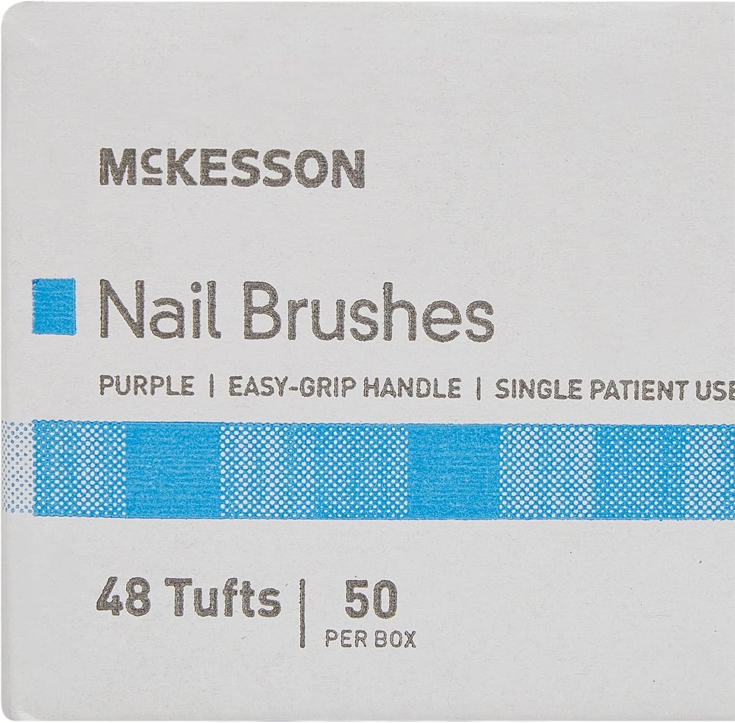 McKesson Nail Brush, Easy Grip Handle, Single Use/Disposable, Purple, 50 Count