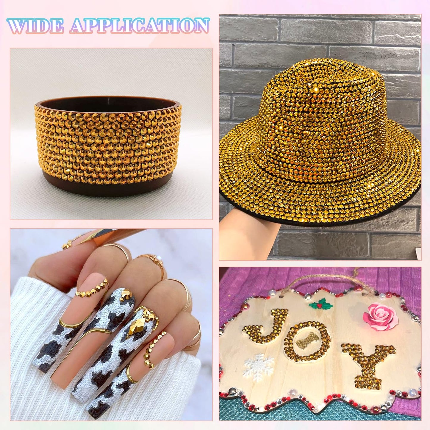 30000Pcs Resin Rhinestones for Bedazzling with B7000 Jewelry Glue, Mine Gold Flatback Gems Rhinestones for Crafting, Clothing Tumblers Mugs Shoes Fabric Decor Nail Art