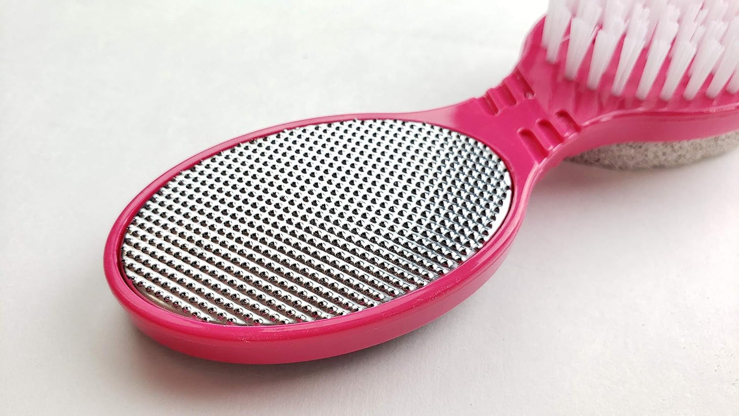 4 in 1 The Pedi Care Stick 4 Sided Pedicure Paddle Metal File and Emery Board Tool with Pumice Stone for Feet by DreamCut