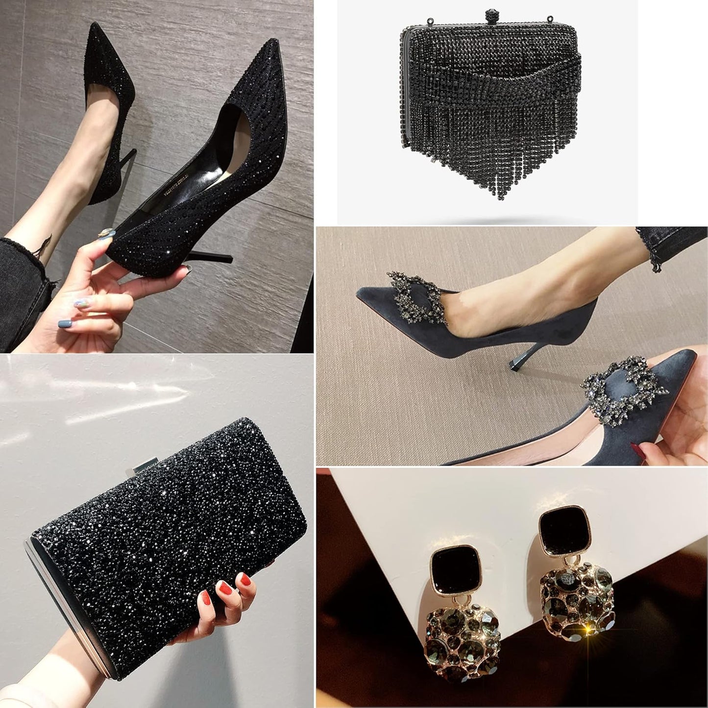 Beadsland 4300pcs Flatback Rhinestones,Gray Rhinestone Nail Gems Round Crystal Rhinestones for Crafts,Mixed 6 Sizes with Picking Tweezers and Wax Pencil Kit, SS6-SS20,Black Diamond