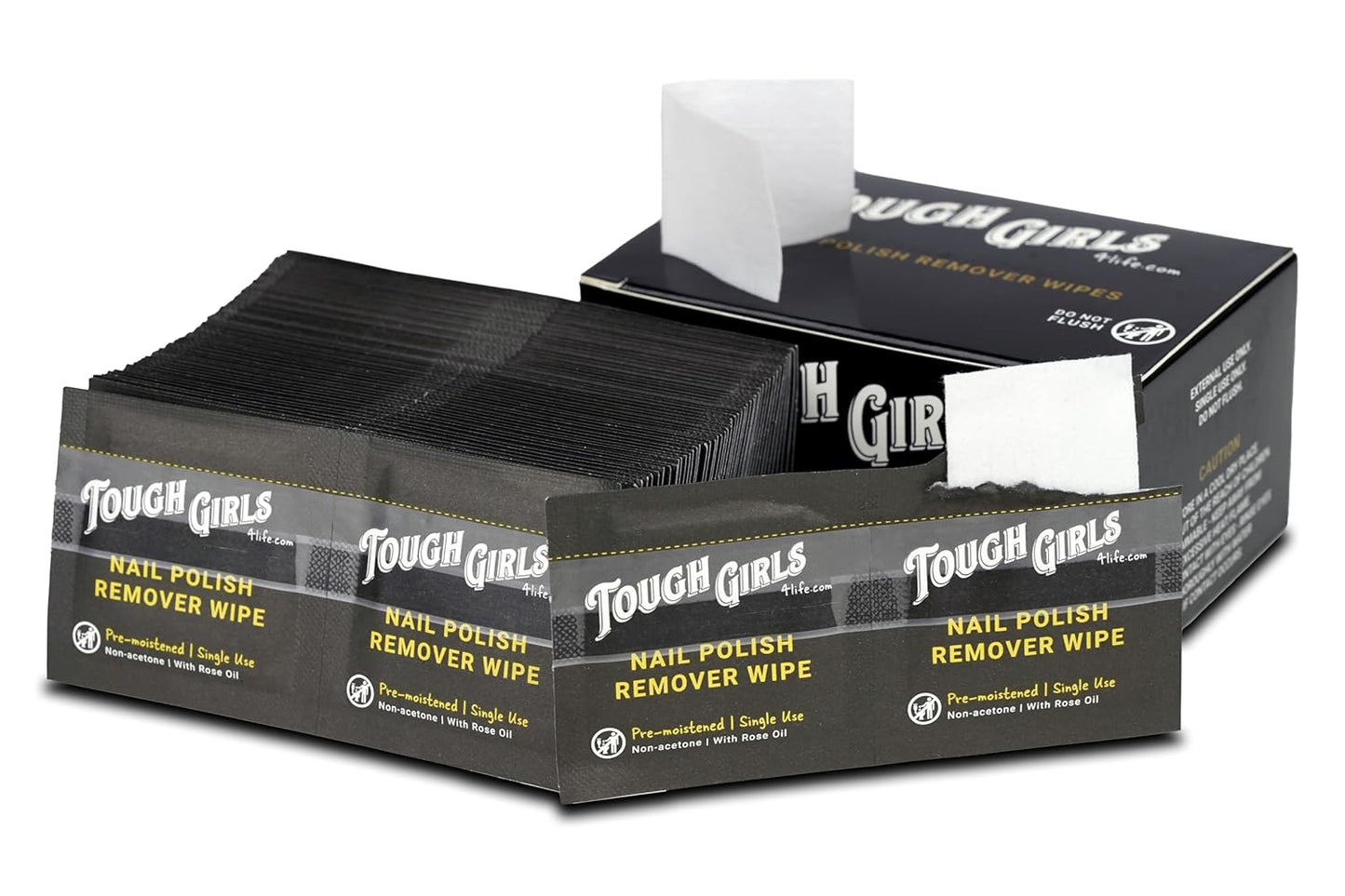 | Nail Polish Remover Wipes | 100% Non-Acetone | Secure Adhesive Strip | Rose Oil | Pre-moistened 2-Ply (400 Pack)