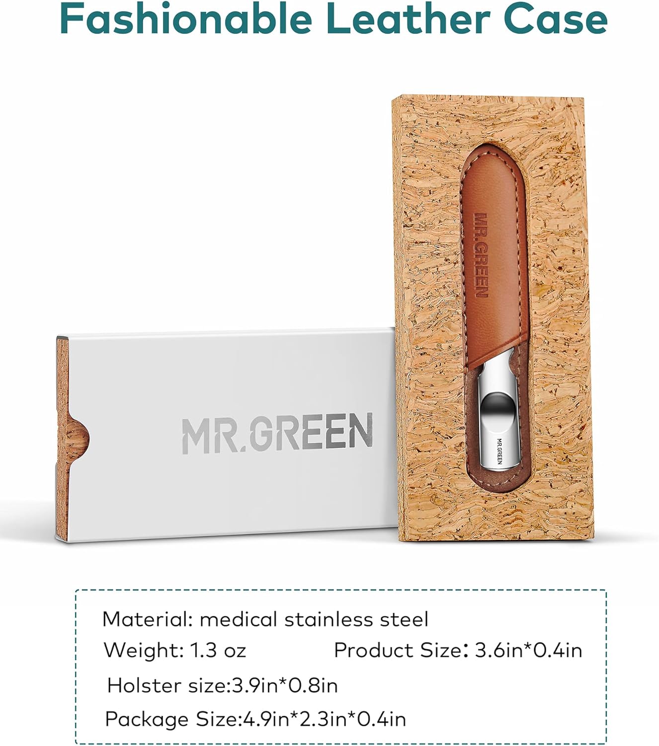 Nail File,Professional Double Sided Stainless Steel Nail File with Non-Slip Handle and Leather Case,Nail Buffering Files Washable,Metal Nail File for Men and Women