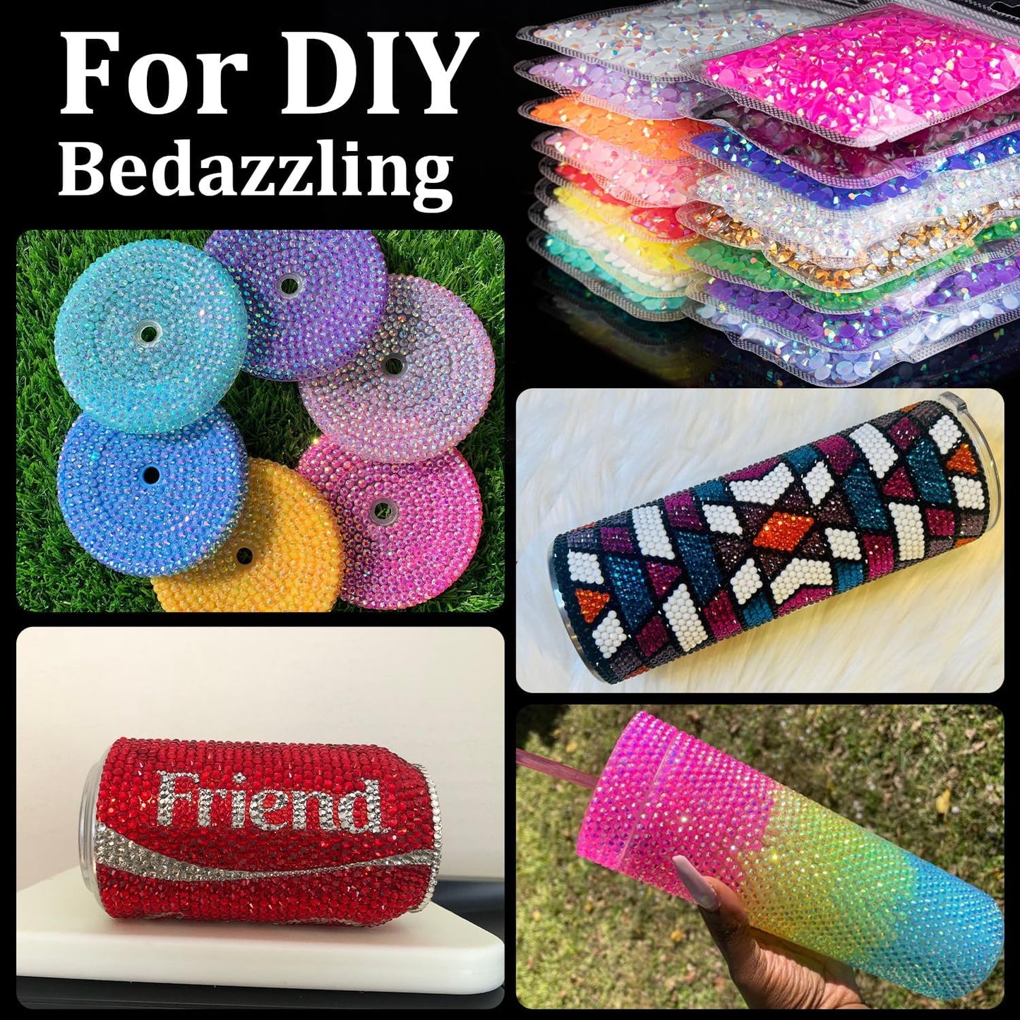 8000pcs 3mm Resin Rhinestones Bulk, Lemon Yellow AB Flatback Round Jelly Rhinestones Bedazzling Non Hotfix Crystal Gems Large Quantity Wholesale for DIY Crafts Clothes Tumblers Face Makeup Manicure