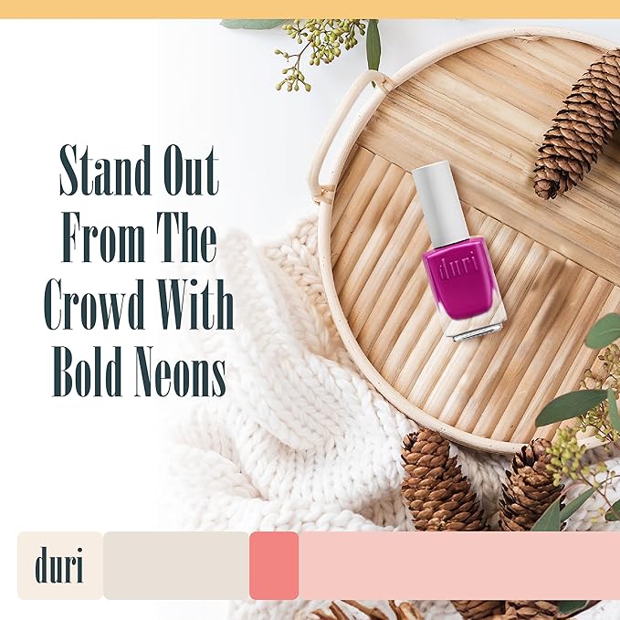duri 156N Orchid - Neon Purple Nail Polish, Matte Finish, Quick Drying, 0.45 Fl Oz