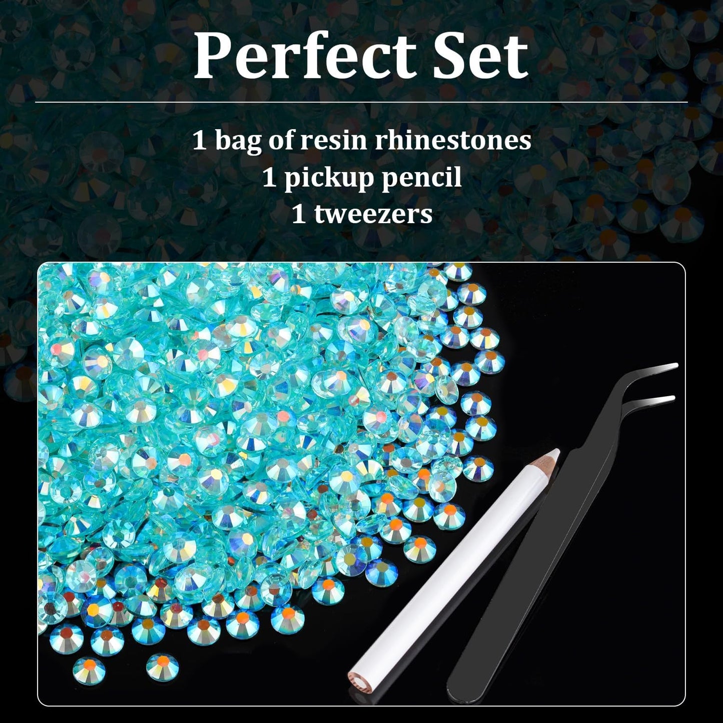 6000pcs 4mm Resin Rhinestones Bulk, Transparent Lake Blue AB Flatback Round Jelly Rhinestones Non Hotfix Crystal Gems Large Quantity Wholesale for DIY Crafts Clothes Bottles Face Makeup Manicure