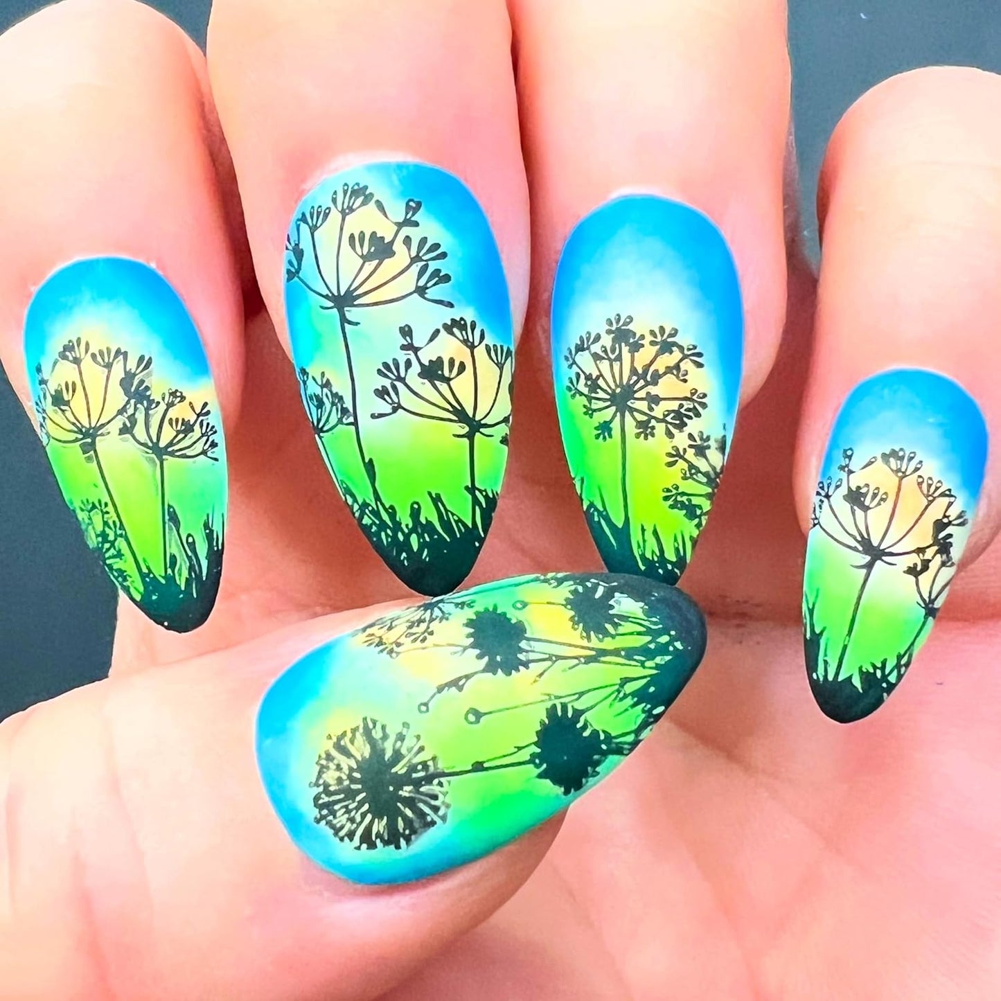 SheModern STICKY AQUA + BLUE + CORAL Stamping Polishes (Set 3) For Nail Art Design Air-Dry Collection. More Transfer Time with Tacky Surface for Easy Adhere of Pigment, Glitter