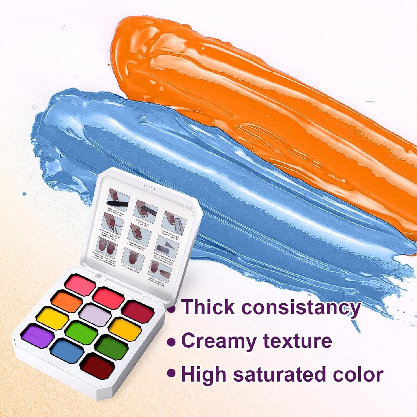 Gradient Painting Gel Set, 24 Bright Neon&Almond Nude Colors Ombre Gel Nail Polish for Light Pigment Pat Nail Gel Kit, Silky Texture, French Manicure DIY Nail Art, No-wipe Soak of UV