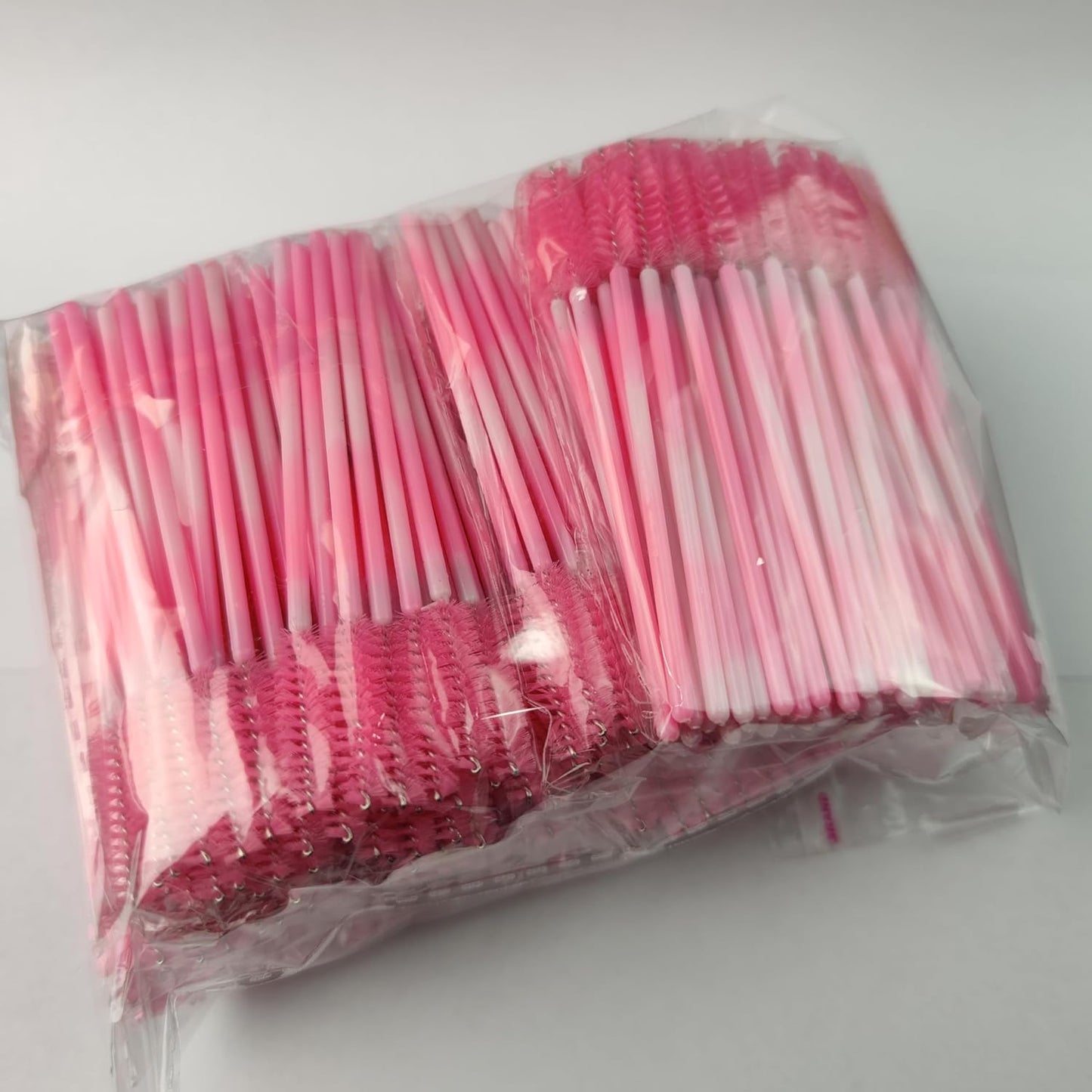500 Pieces Eyelashes/Eyebrows Brushes, 10CM Lash Removal Cleaning Tools, Gradient Handle, Makeup Tools Mascara Wands(Simple Packaging)-(Gradient Pink)