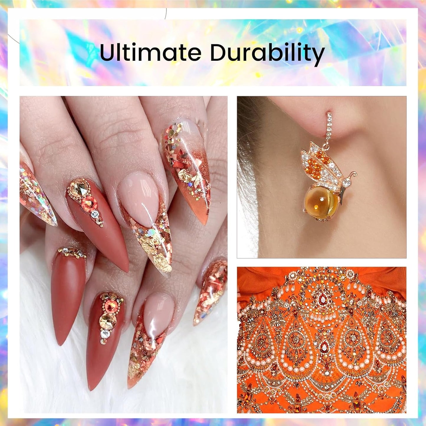 SS6 Flatback Rhinestones - 1440pcs Glass Nail Gems Crystals for Makeup Bags, Shoes & DIY Decoration - Champagne