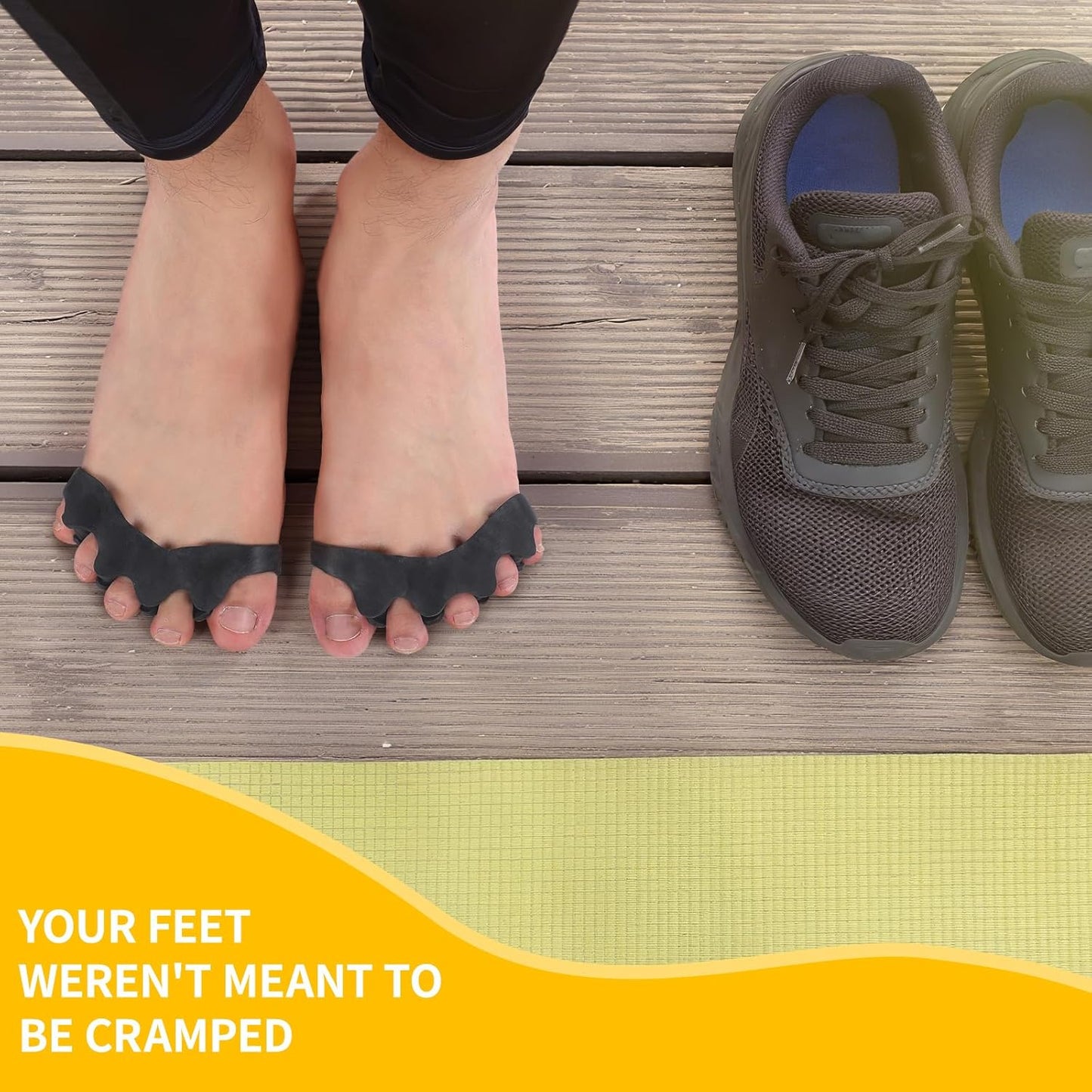 2 Pairs Adjustable Toe Separators for Men and Women, Toe Spacers Improve Balance and Toes to Their Natural Shape, Enhanced Athletic Mobility Applied for Walking, Running, Yoga Practice