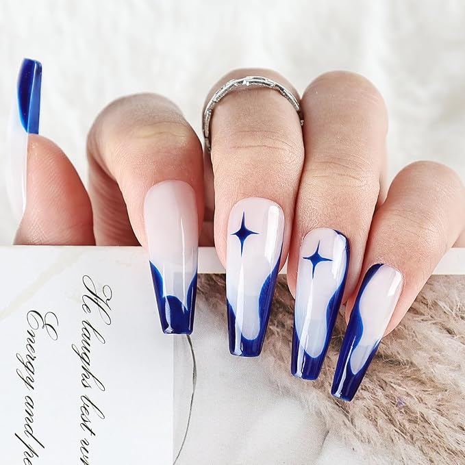 JODSONE 10ml Nail Art Gel Liner Dark Blue Gel Nail polish with Thin Brush Need U V Lamp Cured at Home DIY Gift for Girls
