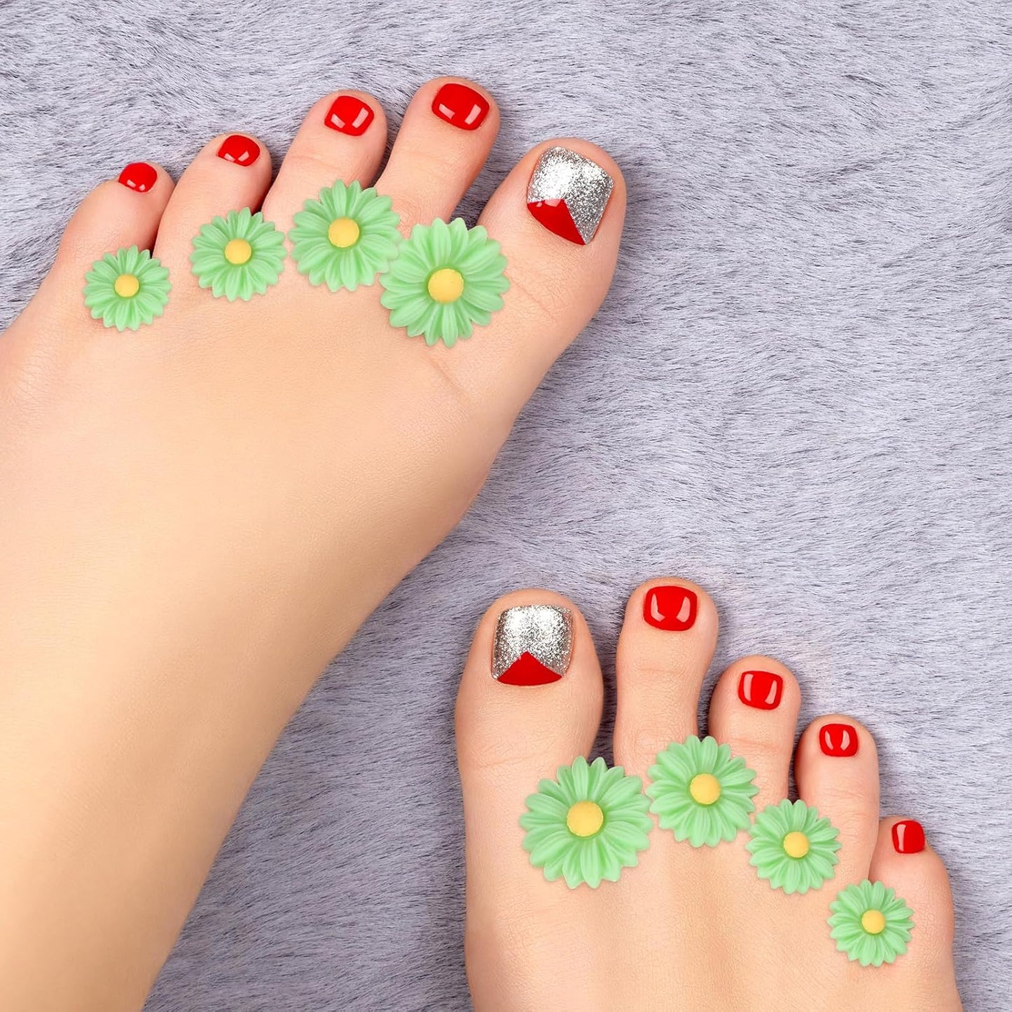 32 Pieces Silicone Toe Separators 2 Styles Toe Separators for Pedicure Comfortable Toes Spreaders Toes Dividers Manicure Pedicure Tools for Nail Salon Nail Art Accessories