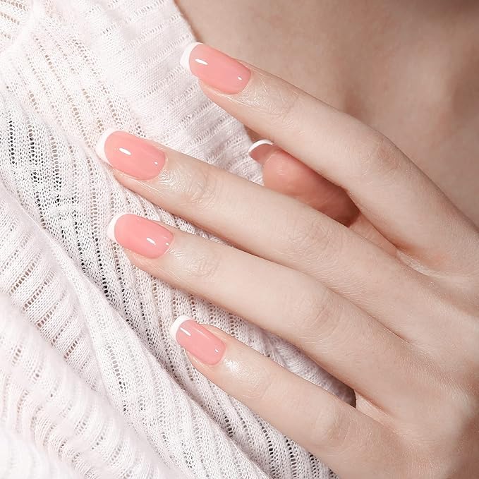 TOMICCA Pink Gel Nail Polish - Clear, Nude, Sheer Translucent Colors - UV Jelly Gel Nail Polish for French Manicure DIY