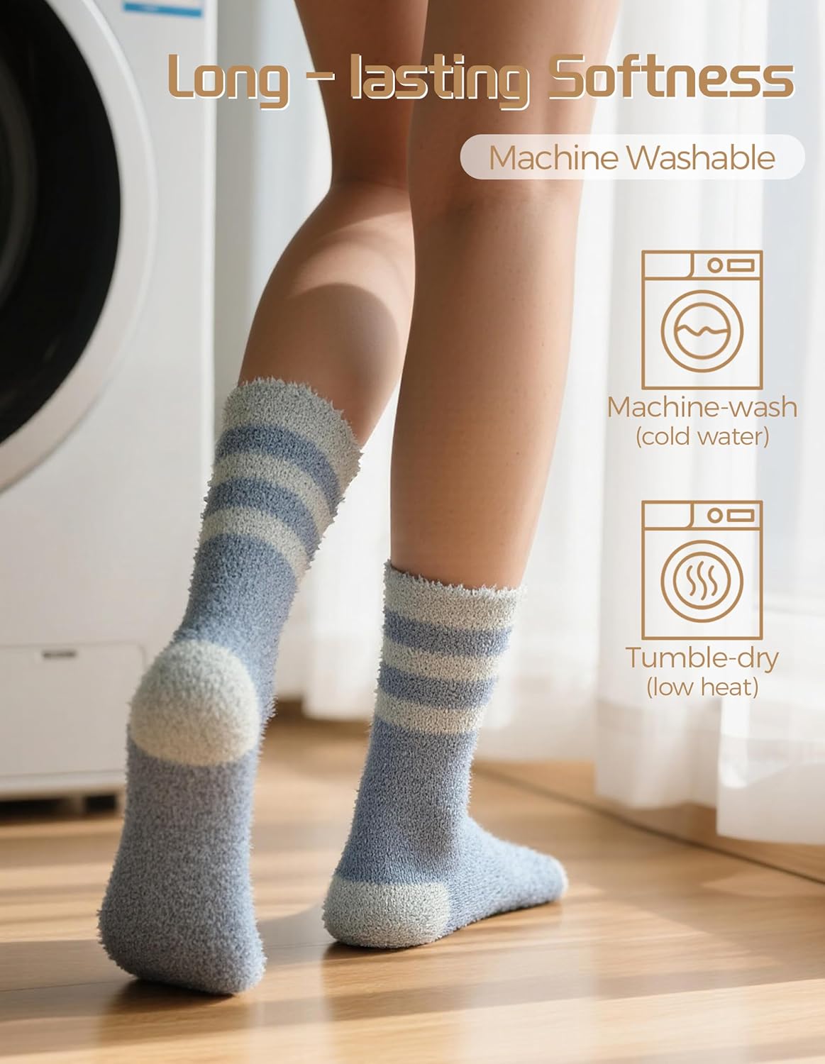 TEHOOK Warm & Cozy Gifts for Women, Stocking Stuufers, Fluffy Fuzzy Plush Sleeping Slipper Socks - Soft Warm Fabric