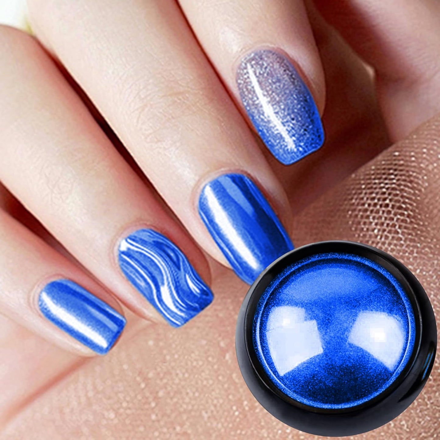 Chrome Nail Powder Luster Mirror Glitter Effect Pigment Iridescent Aurora Fairy Kit for Gel Polish Nail Art Decoration, 6 Colors Chrome Powder for Nails