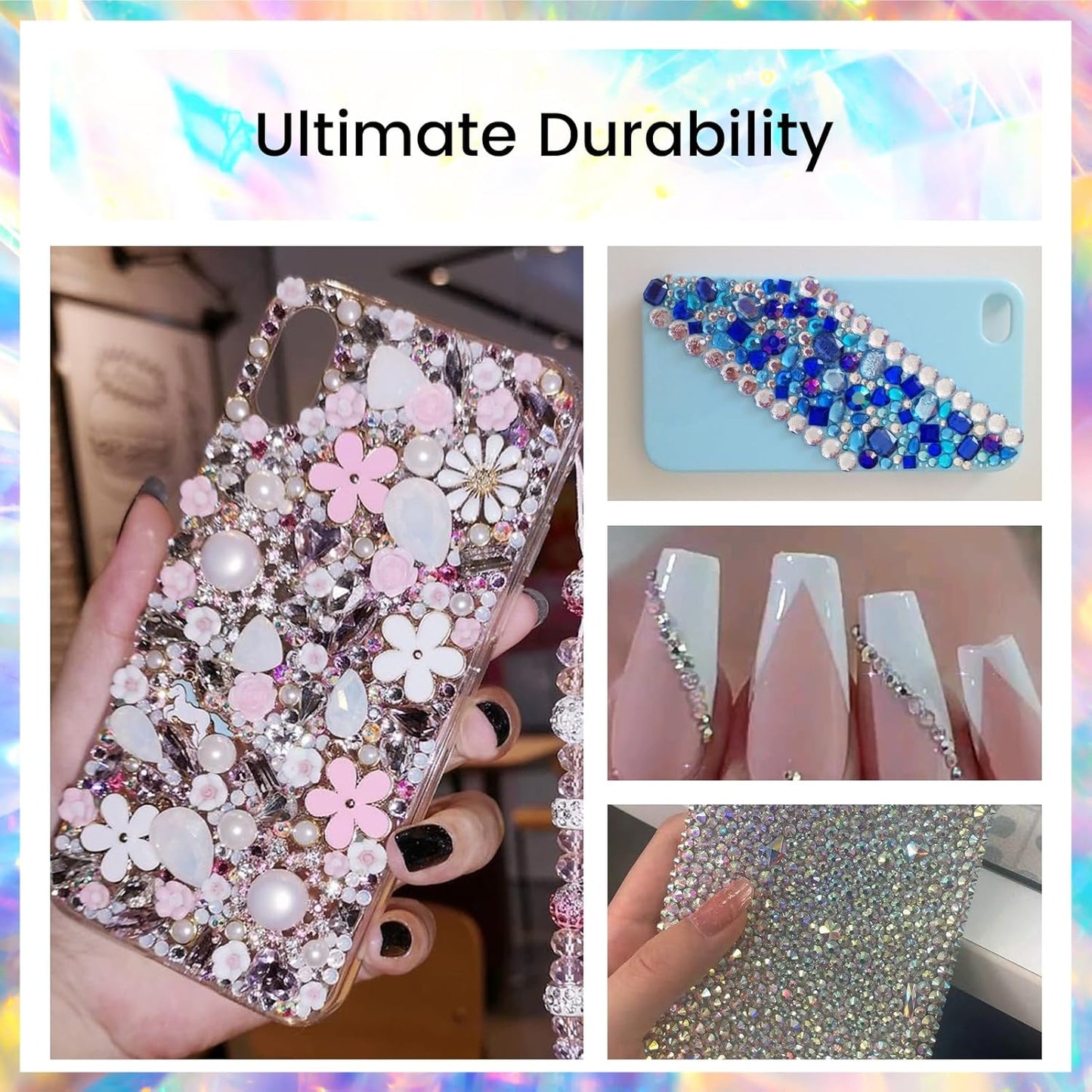 Moon Night Rhinestones Glass Rhinestone for Crafts Flatback Nail Gems and Rhinestones for Nails Art Makeup Bags Shoes Decoration DIY(288pcs, SS30, Moon Night)