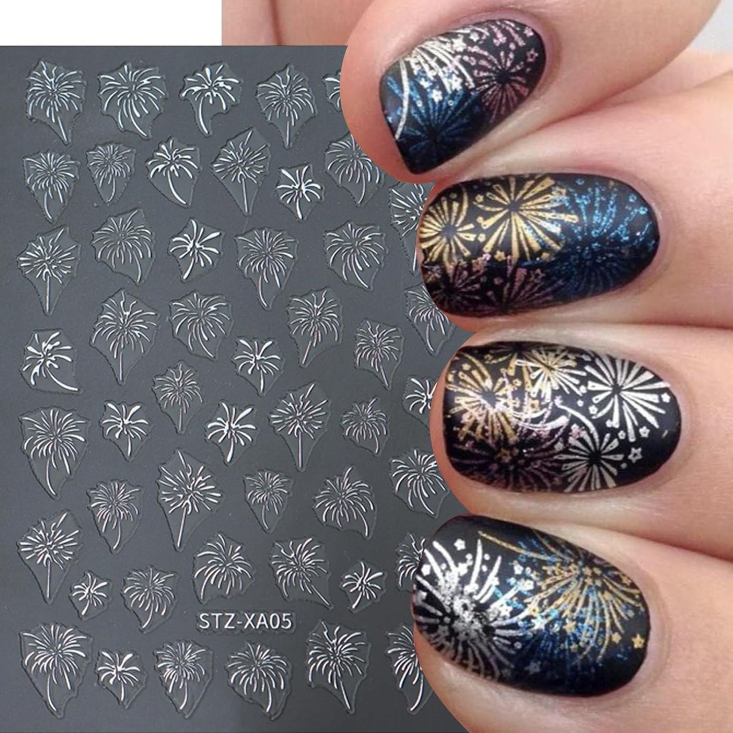 6Sheets Christmas Nail Art Stickers Snowflake Christmas Tree Nail Decals with Colorful Snowflake Pink Xmas Tree Snowball Firework Bow Nail Design DIY Christmas Nail Supplies Nail Decor for Women Girls