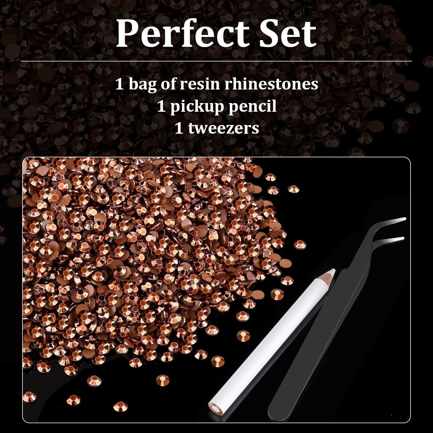 8000pcs 3mm Resin Rhinestones Bulk, Champagne Flatback Round Jelly Rhinestones Non Hotfix Crystal Gems Large Quantity Wholesale for DIY Crafts Clothes Face Makeup Manicure