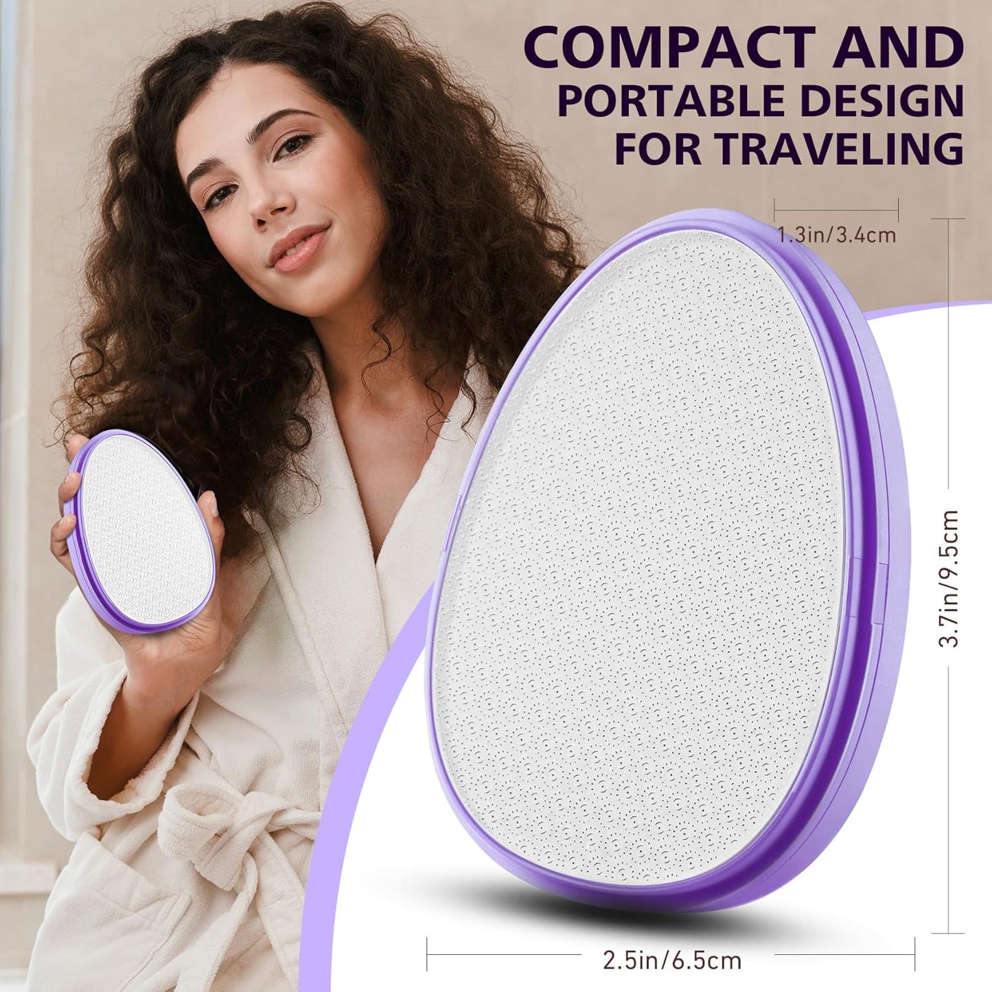 BALUCA Glass Foot File Callus Remover for Feet - Nano Glass Foot Scraper Scrubber Dead Skin Removal for Cracked Heels,Professional Pedicure Tool for Home, Salon, and Travel (Purple)