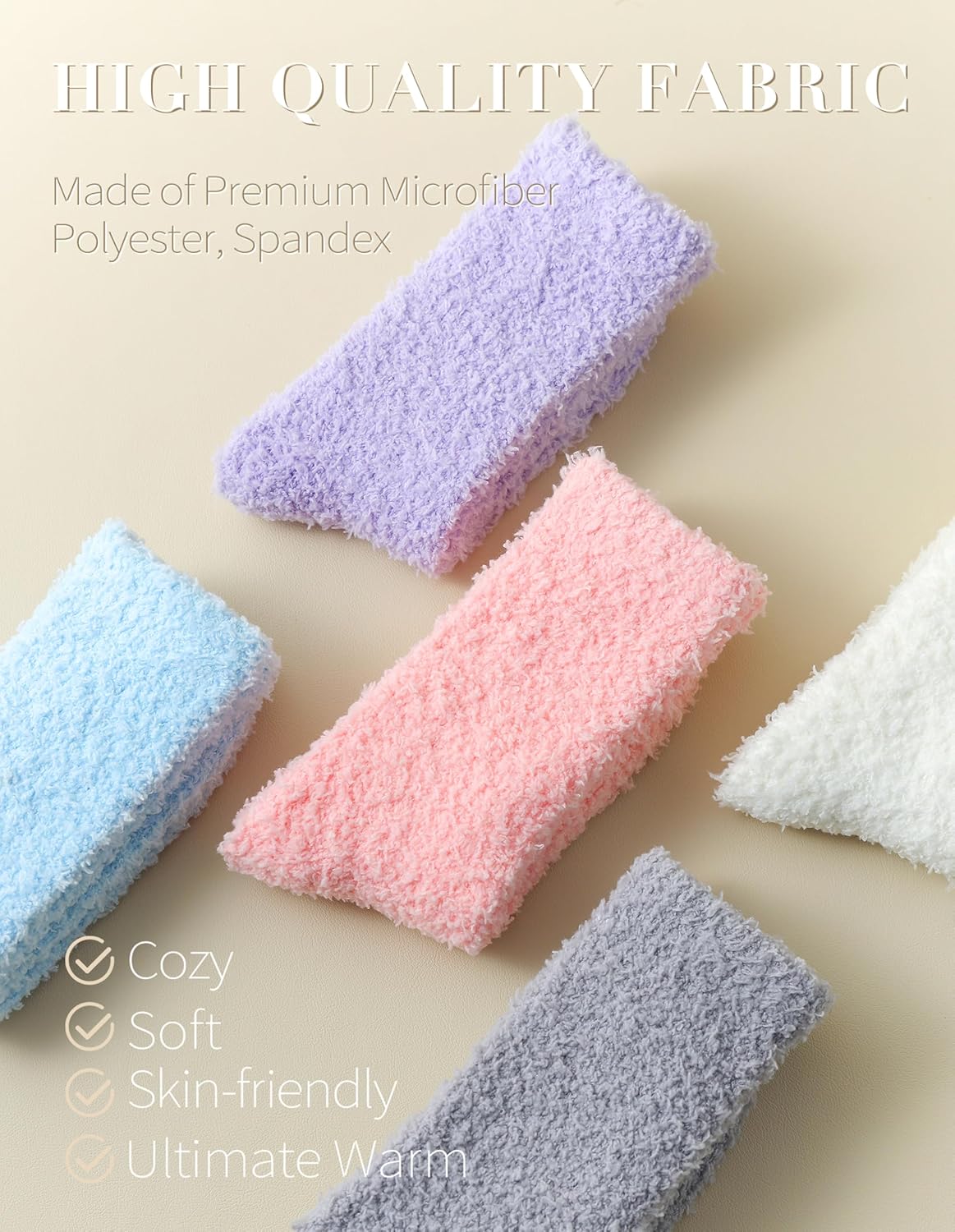 TEHOOK Warm & Cozy Gifts for Women, Stocking Stuufers, Fluffy Fuzzy Plush Sleeping Slipper Socks - Soft Warm Fabric