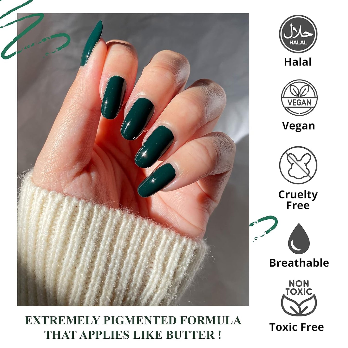VIVRE Cosmetics Quick Dry Shiny Halal Nail Polish - Fallin' For You