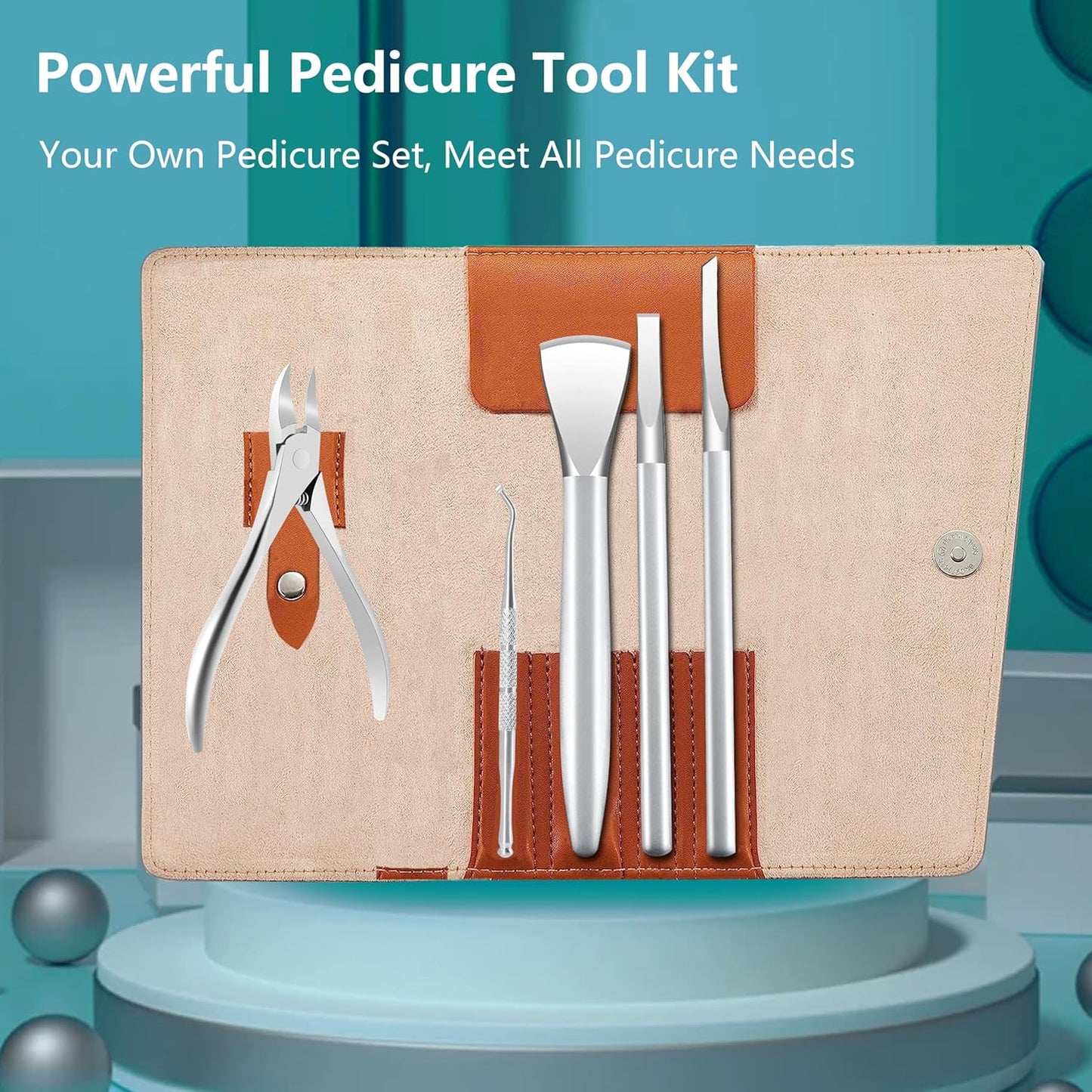 Ingrown Toenail Removal Kit, Pedicure Tools Kit Professional Knife Set Stainless Steel Ingrown Toenail Tool Foot Care Tools Nail Cuticle Remover (5 Pcs Set)