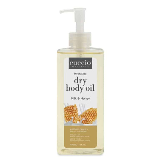 Cuccio Naturale Hydrating Dry Body Oil – Milk & Honey, Fast‑Absorbing Non‑Greasy Moisturizer for Comforted Soft Skin, 15.5 fl oz