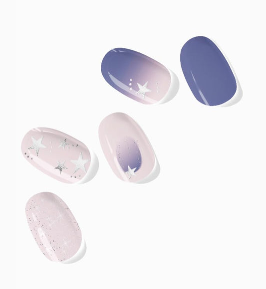 NOVA, Female Founded, Semi Cured Gel Nail Strips (Stargazer) - The 10 Minute Manicure. Salon-Quality, Easy to Apply & Remove - Incl. Nail File & Wooden Stick (Stargazer)