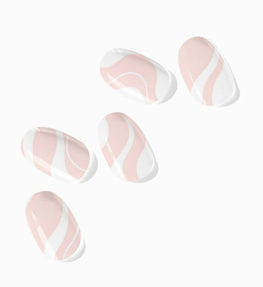 NOVA, Semi Cured Gel Nail Strips (Between The Lines) - The 10 Minute Manicure. Salon-Quality, Female Founded, Easy to Apply & Remove - Incl. Nail File & Wooden Stick (Between-The-Lines)