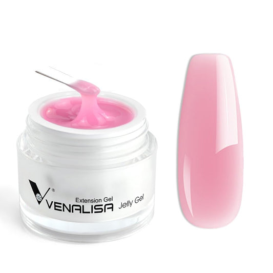 VENALISA Builder Nail Gel, 50ml Jelly Nude Pink Hard Gel Nail Polish for Nails Extension Jelly Strengthener Polygel