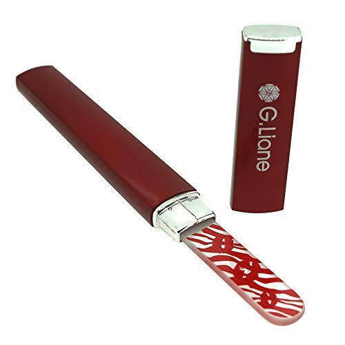 Premium Glass Nail File with Case G.Liane Professional Crystal Fingernail Files Perfect Manicure Set for Women Men Kids Nail Care Gift Se(Red)