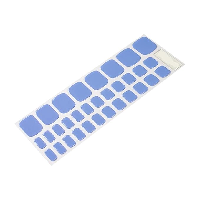 Semi Cured Gel Nail Strips - 32 pcs Gel Pedicure Stickers, Easy to Apply & Remove Toenail Stickers, Salon Quality at Home & Long Lasting - UV Nail Lamp Required - Blue Sky P
