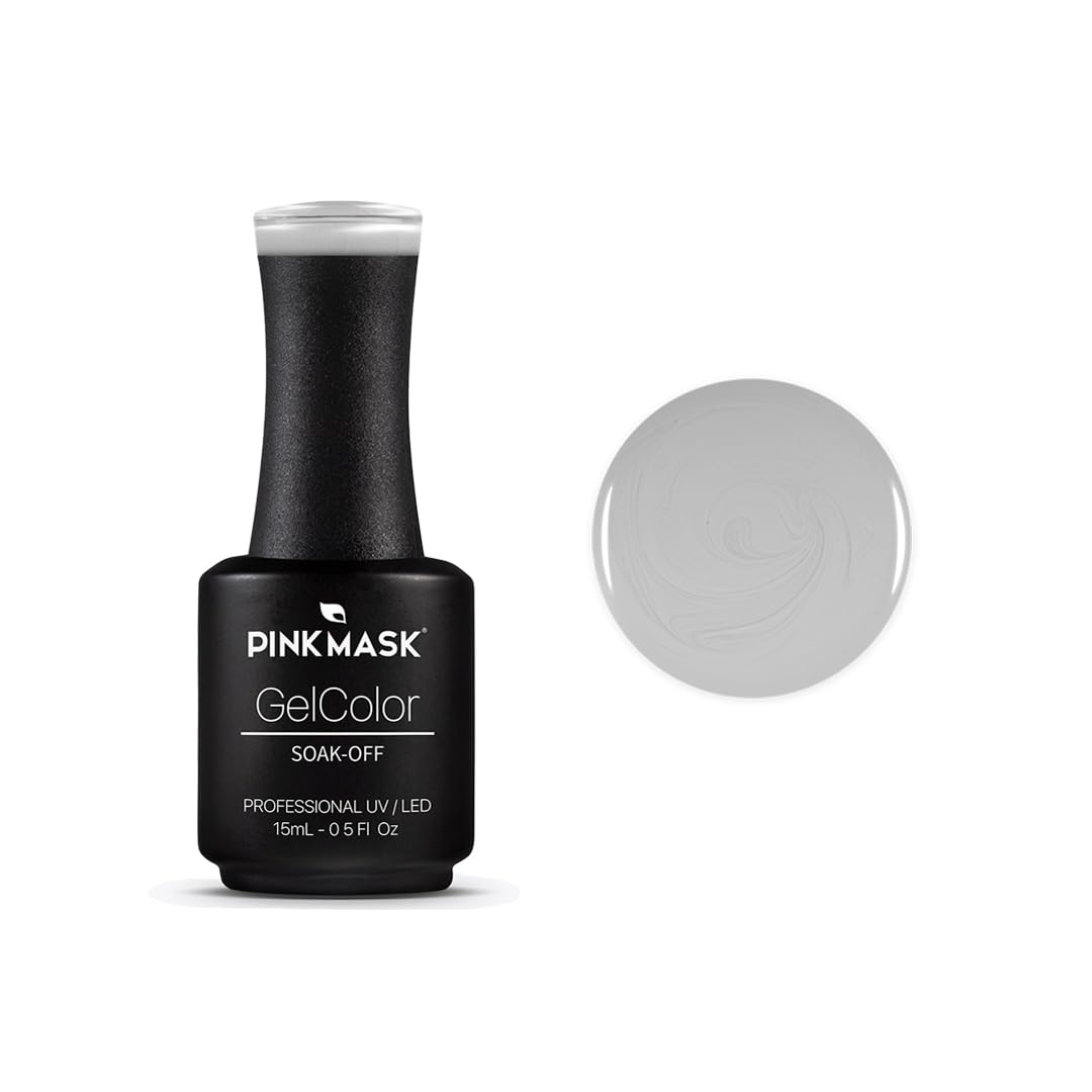 PINK MASK Gel Color Nail 15mL, Soak-Off Professional UV/LED, No-Wipe Formula, Long Lasting shine nails polishes.
