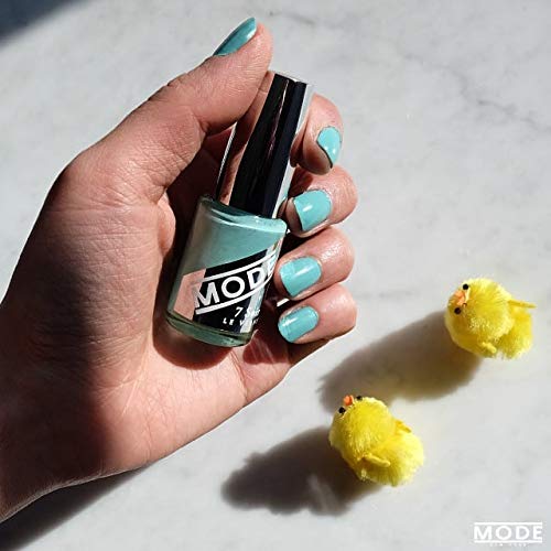 MODE Turquoise Robin Blue Nail Polish Long Lasting Nail Lacquer Color, Chip Resistant Strength, Nourishing Manicure Protection, Made in NY, Le Vernis, Unlimited Happiness