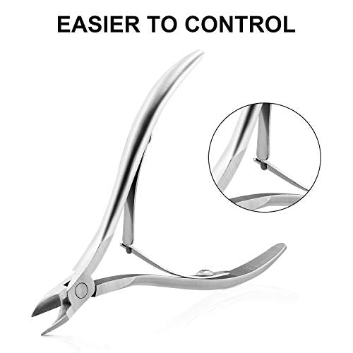 Mudder 4 Packs Cuticle Trimmer Upgraded Stainless Steel Cuticle Remover Nippers Kit with Pointed Blade Scissors Labor Saving Sharp Dead Skin Cutter for Fingernail Toenail Manicure Pedicure Tool