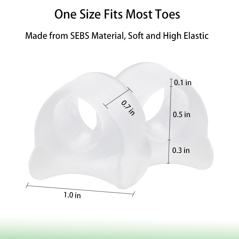 12pcs Gel Toe Spacers, Toe Separators to Correct Your Toes, Toe Support Big Toe Spacers for Overlapping Toes Bunions Hammer Toe Relaxation Restore Toes to Their Original Shape