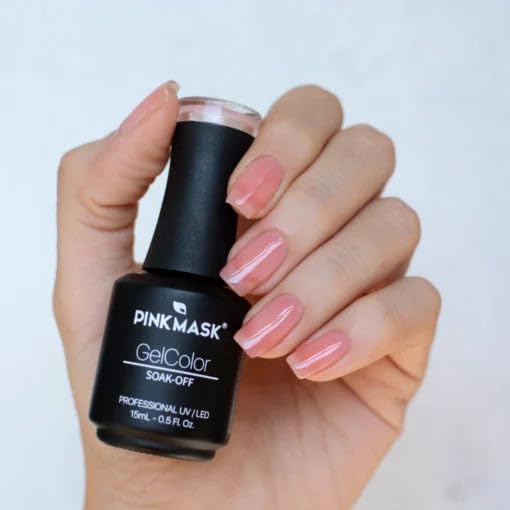 PINK MASK Gel Color Nail Polish Baby Milk 15ml / o.5 oz - UV/LED Gel Polish, Non Wipe, Long Lasting, Soak Off Formula
